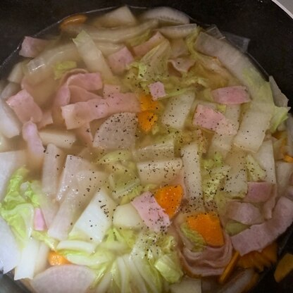 簡単に具沢山の美味しいスープが出来ました。また作りたいと思います。